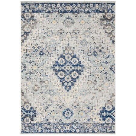 Safavieh 5 ft. 1 in. x 7 ft. 6 in. Madison Collection Contemporary Rectangle Power Loomed Rug - Grey & Cream MAD616F-5
